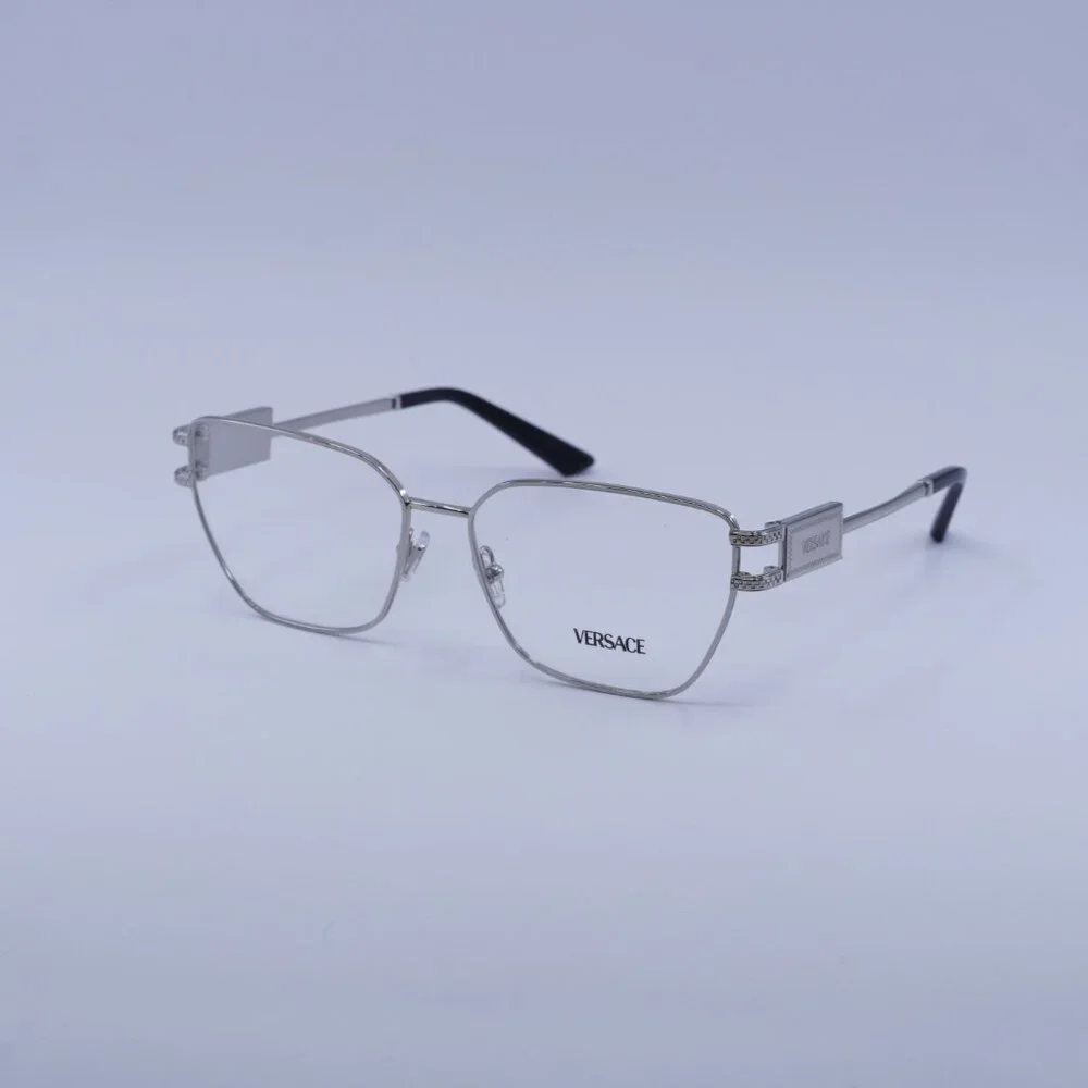Versace VE1301 1000 Eyeglasses Silver 57mm Cat Eye Frame